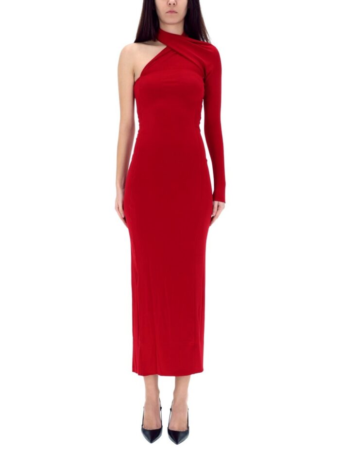 COURREGES DRAPED ONE-SHOULDER DRESS