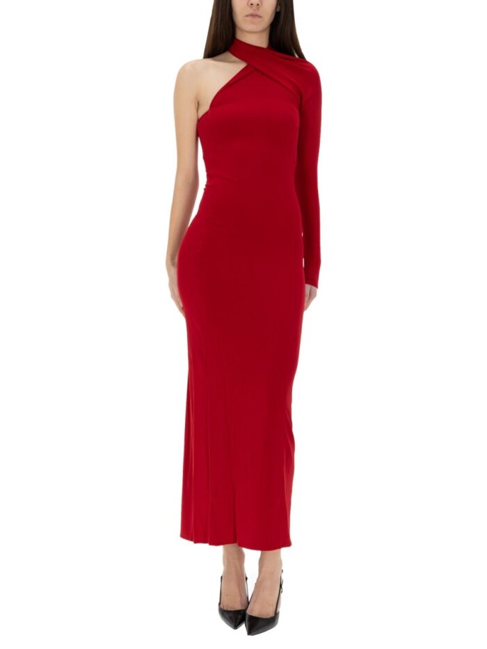 COURREGES DRAPED ONE-SHOULDER DRESS