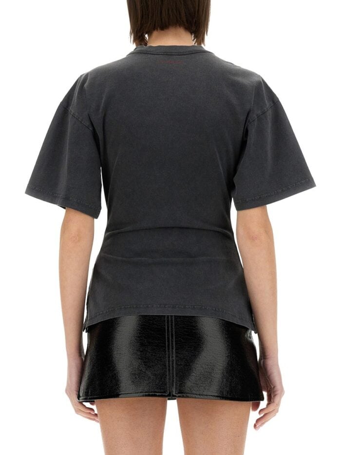 COURREGES FITTED T-SHIRT WITH PRINT