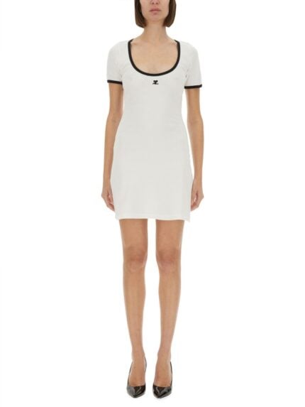 COURREGES "HOLISTIC CONTRAST" MINI DRESS