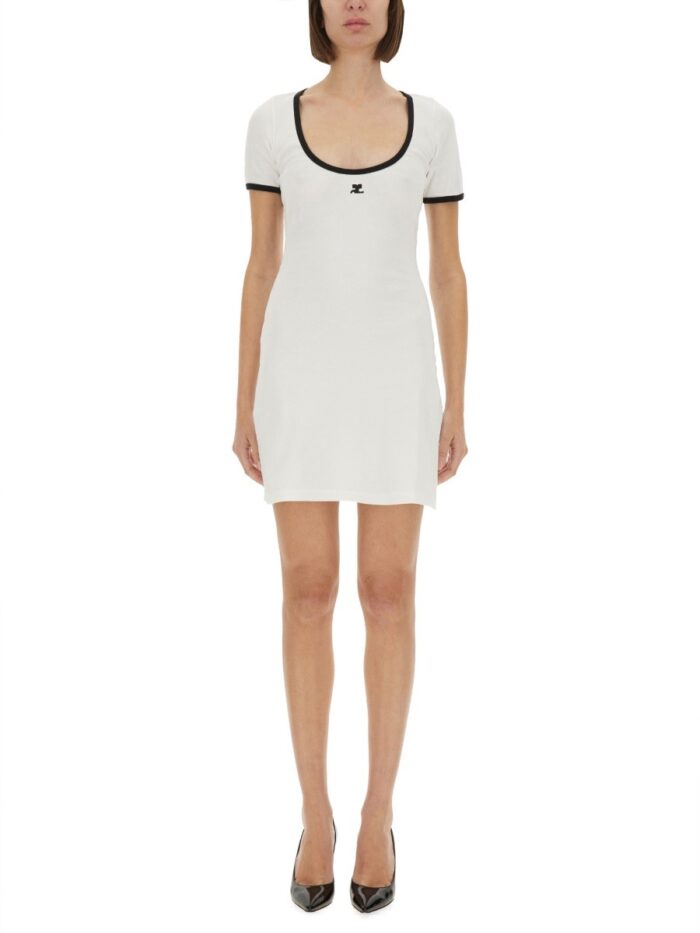 COURREGES "HOLISTIC CONTRAST" MINI DRESS