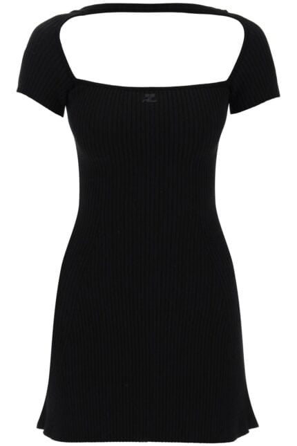 COURREGES "hyperbole Mini Ribbed Jersey Dress With