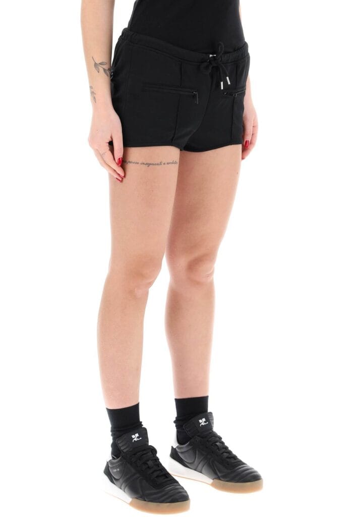 COURREGES "jersey Interlock Mini Shorts