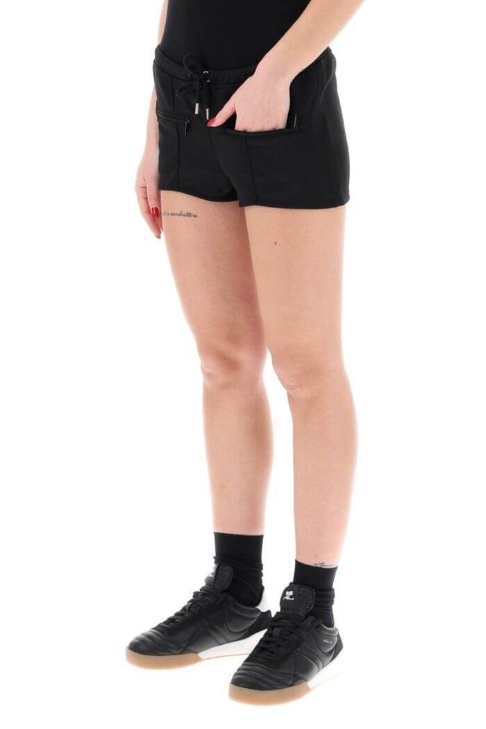 COURREGES "jersey Interlock Mini Shorts