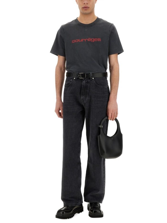 COURREGES LOGO PRINT T-SHIRT