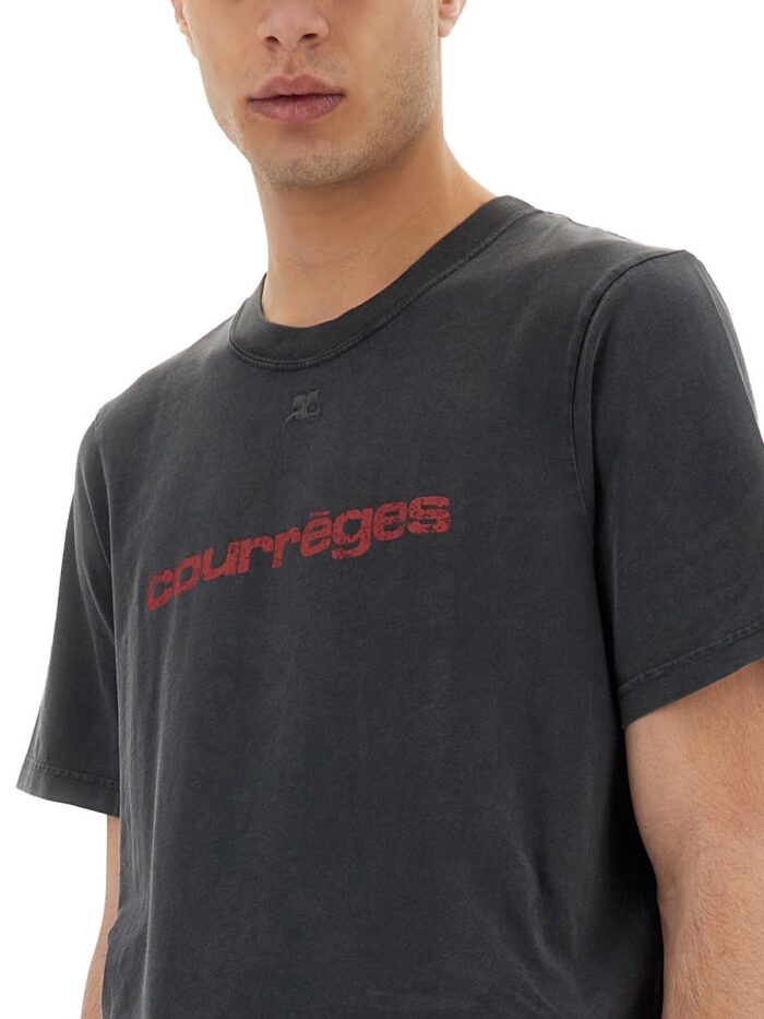 COURREGES LOGO PRINT T-SHIRT