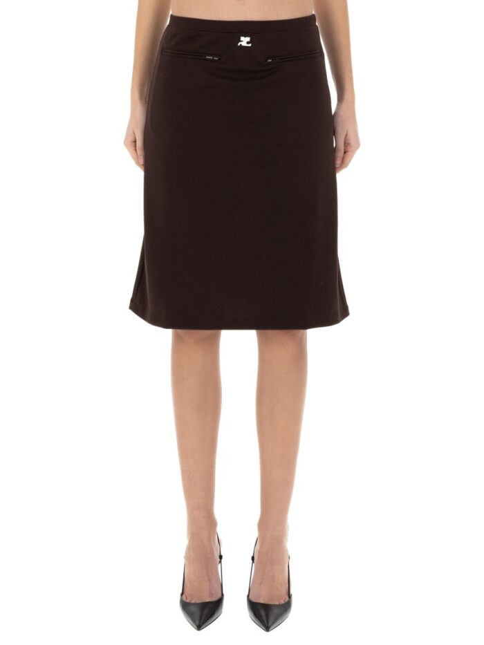 COURREGES MIDI SKIRT WITH LOGO