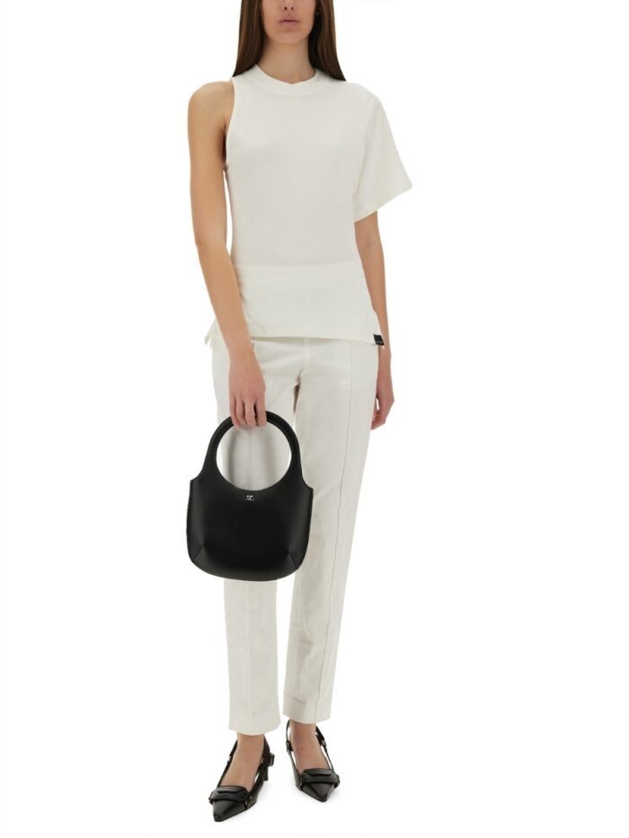 COURREGES ONE-SHOULDER T-SHIRT IN SCUBA