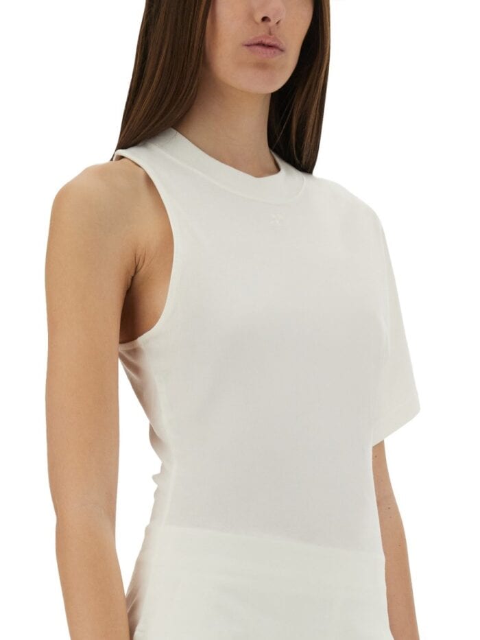 COURREGES ONE-SHOULDER T-SHIRT IN SCUBA