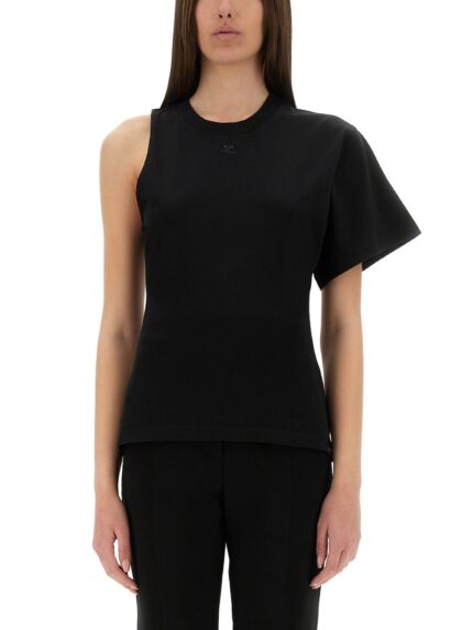 COURREGES ONE-SHOULDER T-SHIRT IN SCUBA