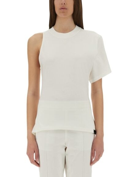 COURREGES ONE-SHOULDER T-SHIRT IN SCUBA