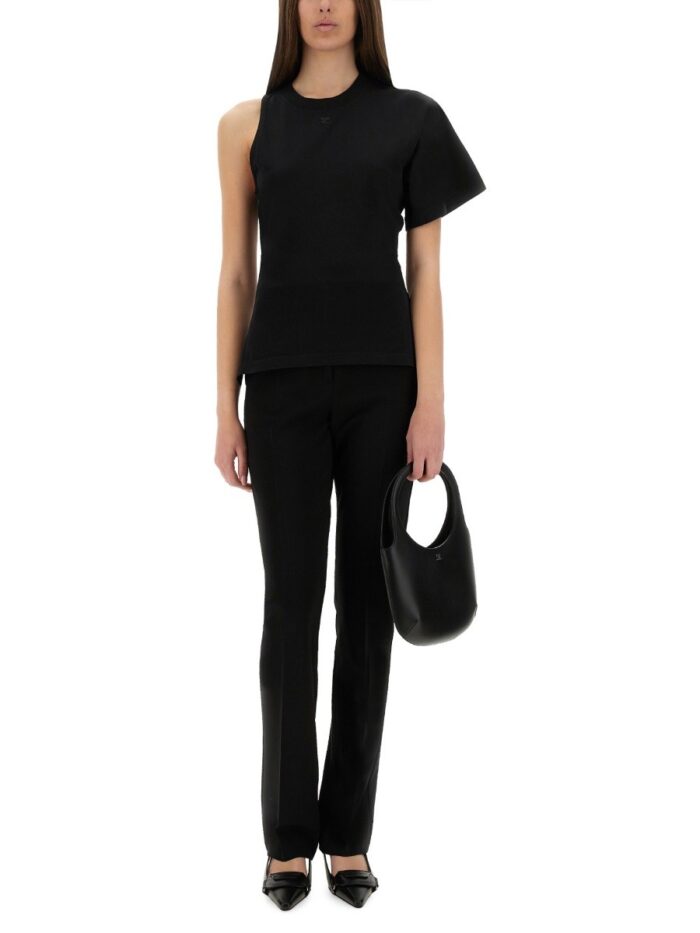 COURREGES ONE-SHOULDER T-SHIRT IN SCUBA