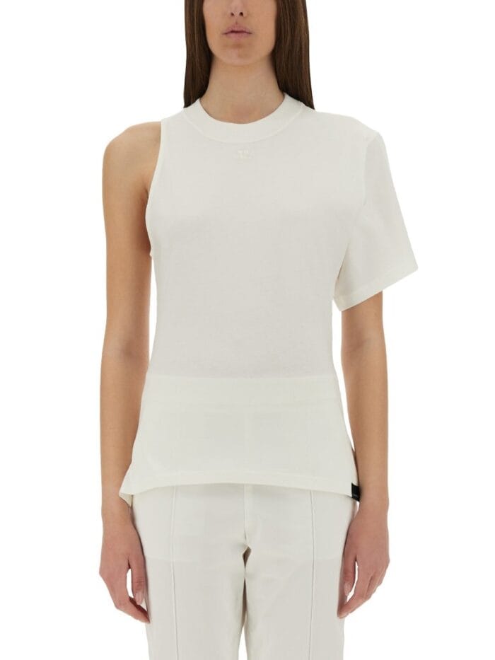 COURREGES ONE-SHOULDER T-SHIRT IN SCUBA
