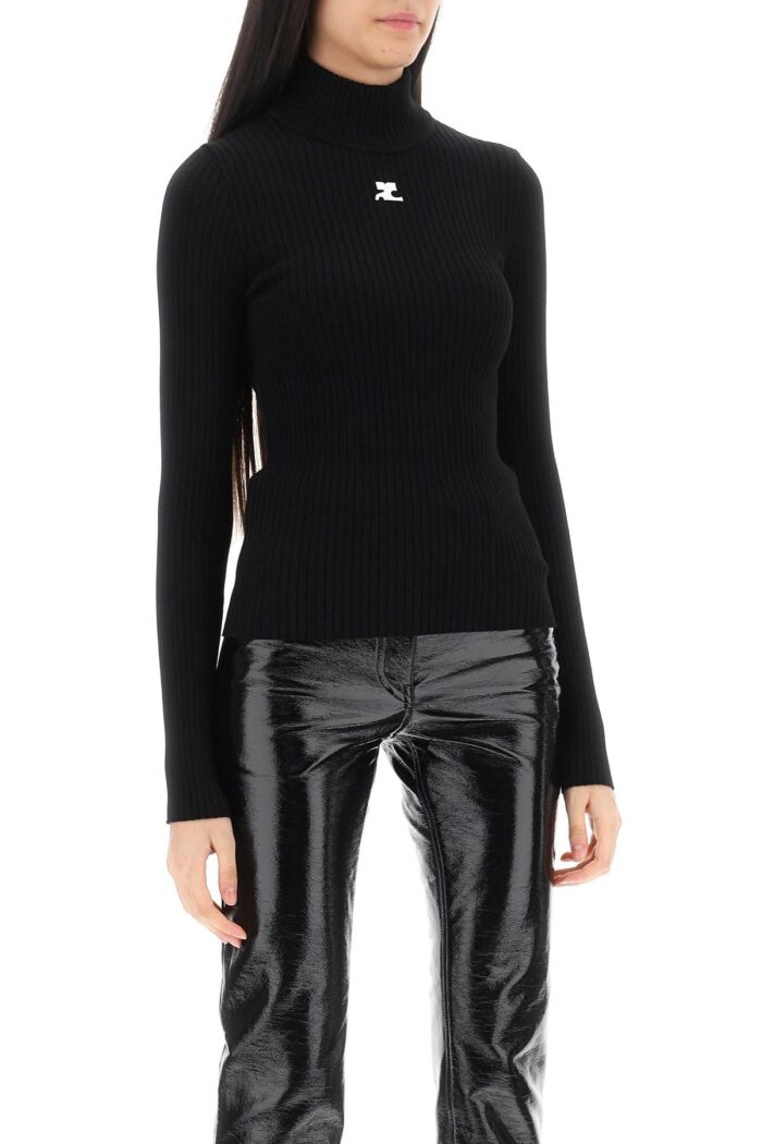 COURREGES Re-edition Ribbed Funnel-neck Sweater