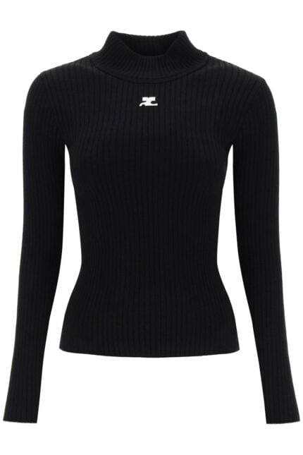 COURREGES Re-edition Ribbed Funnel-neck Sweater