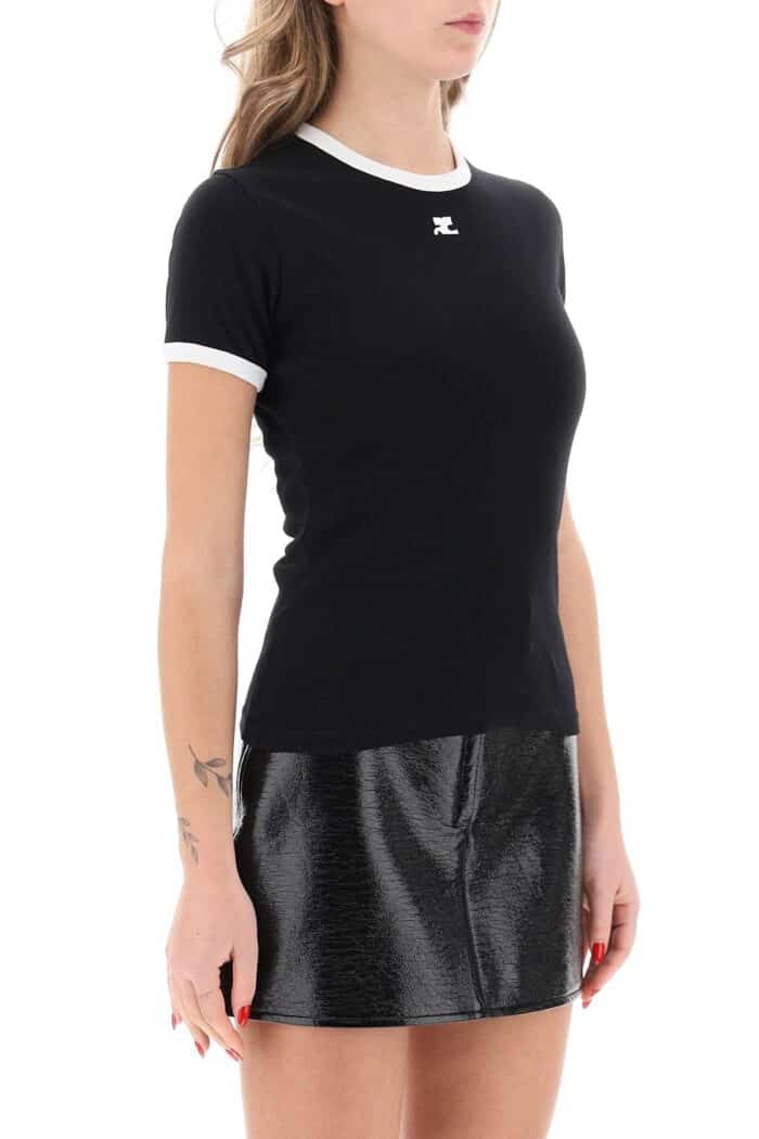 COURREGES Re-edition T-shirt With Contrast Trims