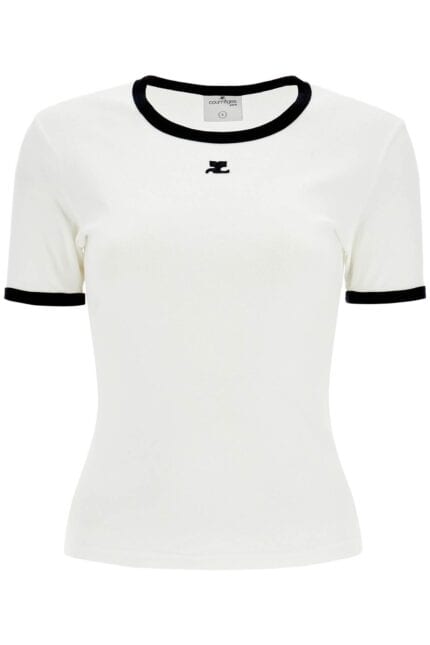 COURREGES Re-edition T-shirt With Contrast Trims