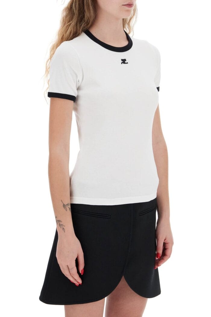 COURREGES Re-edition T-shirt With Contrast Trims