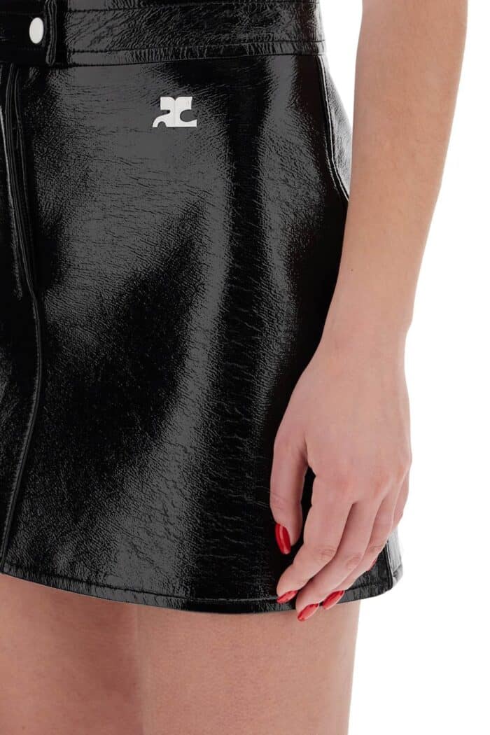 COURREGES Re-edition Vinyl Effect Mini Skirt