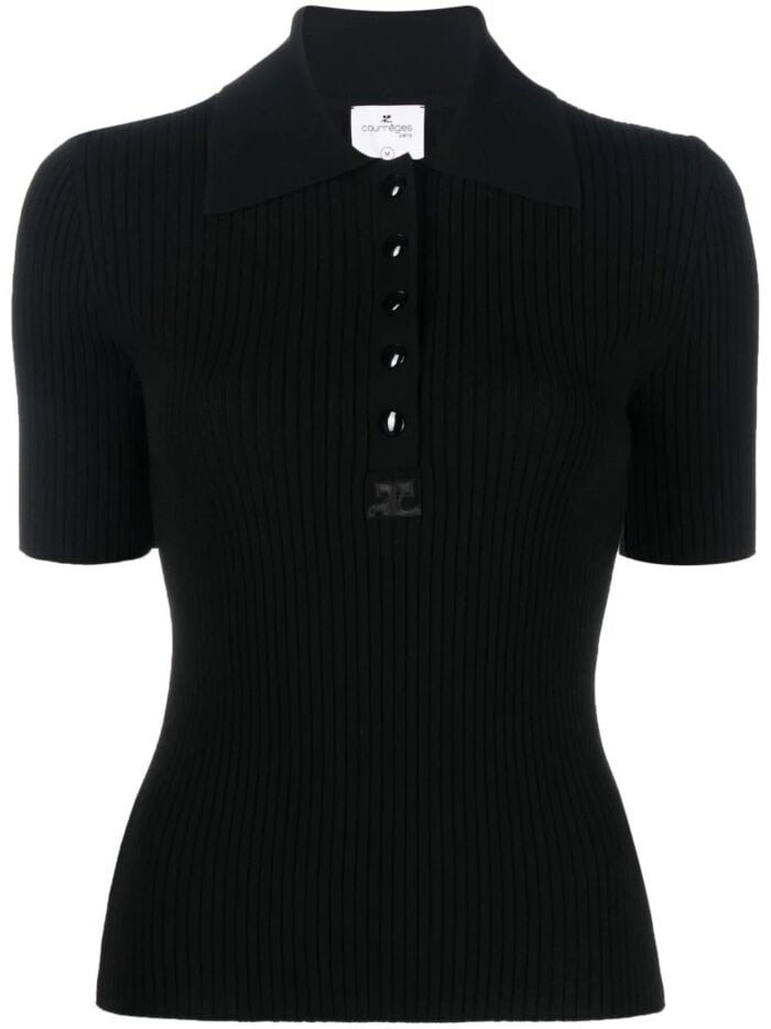 COURREGES Rib Knit Ac Classical Polo