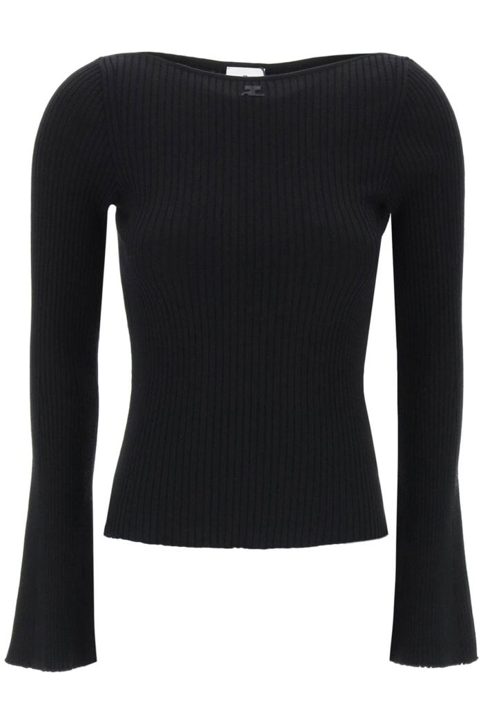 COURREGES Ribbed Knit Pullover Sweater