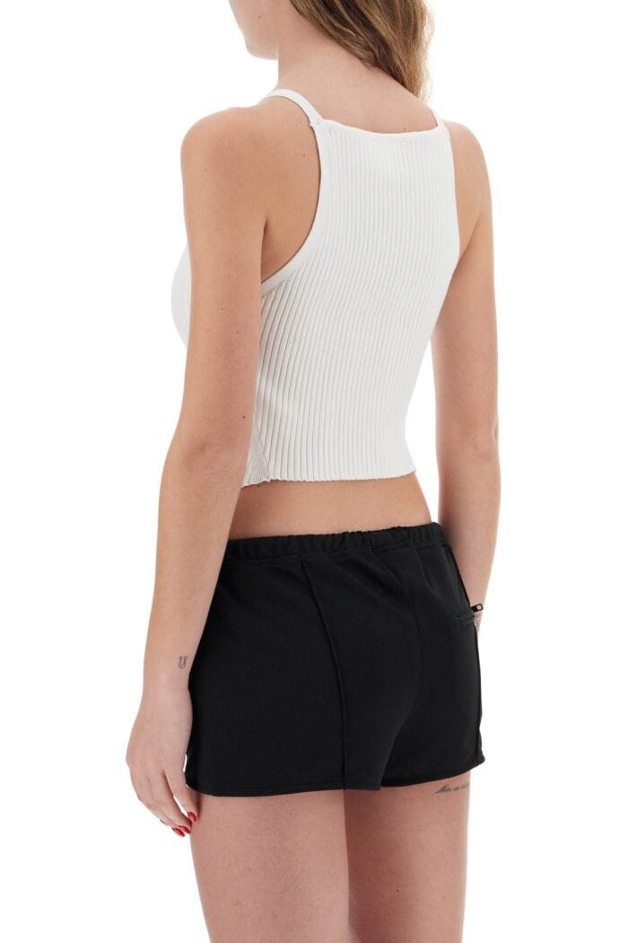 COURREGES 'ribbed Knit Tank Top With Pointed Hem