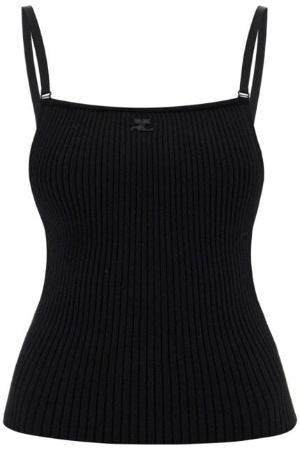 COURREGES Ribbed Sleeveless Top With