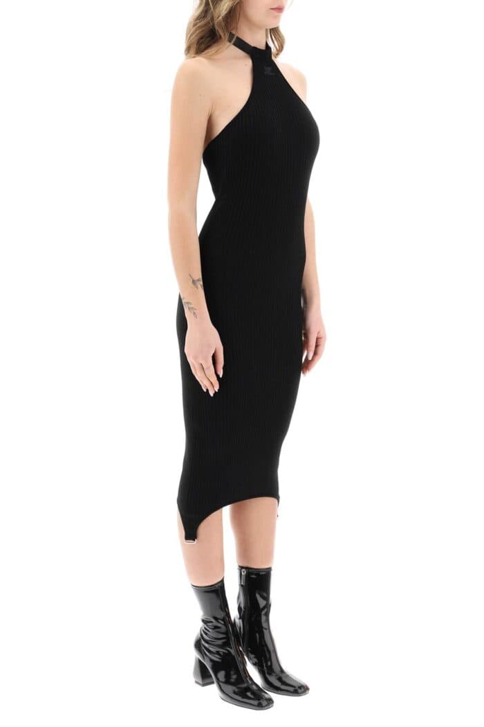 Courreges Sheath Midi Dress In Rib Knit