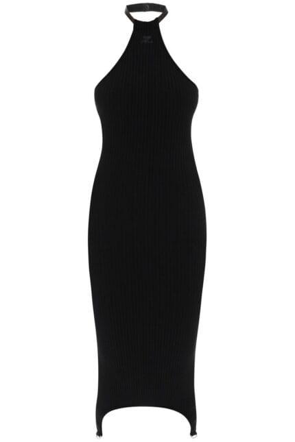 Courreges Sheath Midi Dress In Rib Knit