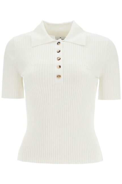 COURREGES Short-sleeved Ribbed Polo