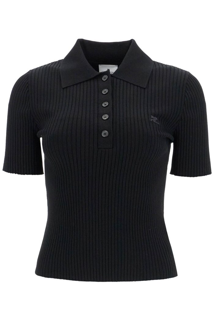 COURREGES Short-sleeved Ribbed Polo