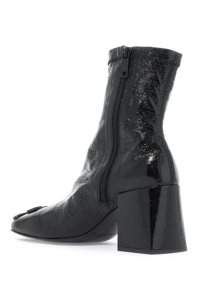 COURREGES Stretch Vinyl Ankle Boots