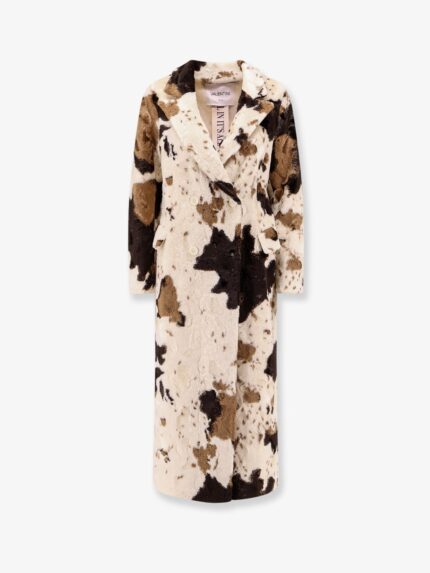 VALENTINI 1972 Cow Print Double-breasted Coat