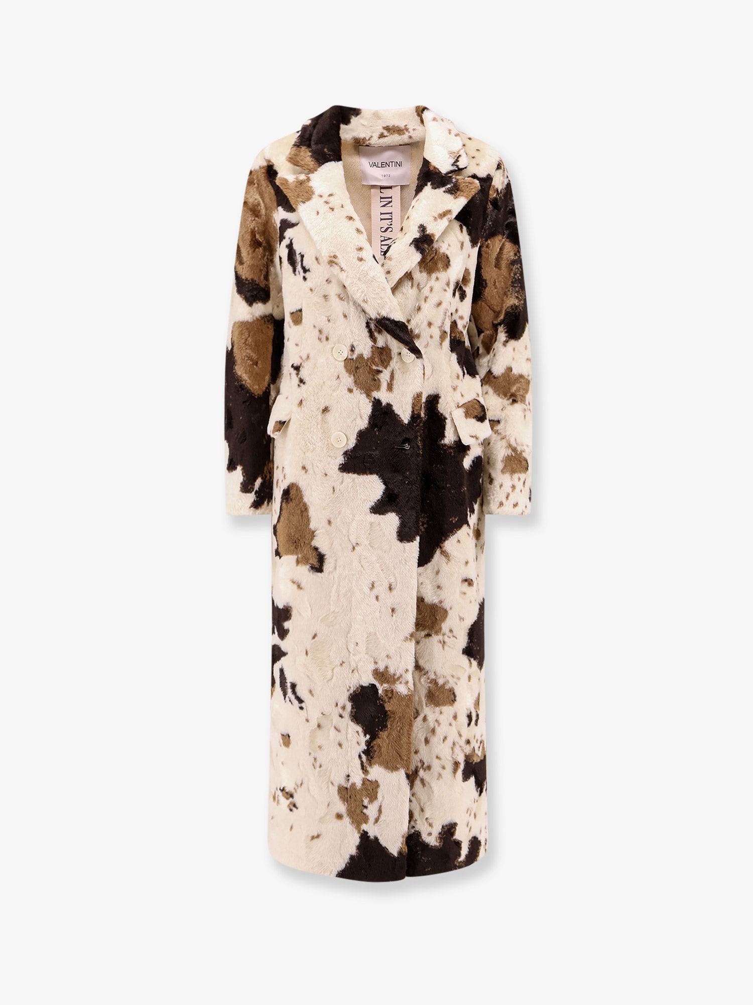 VALENTINI 1972 Cow Print Double-breasted Coat