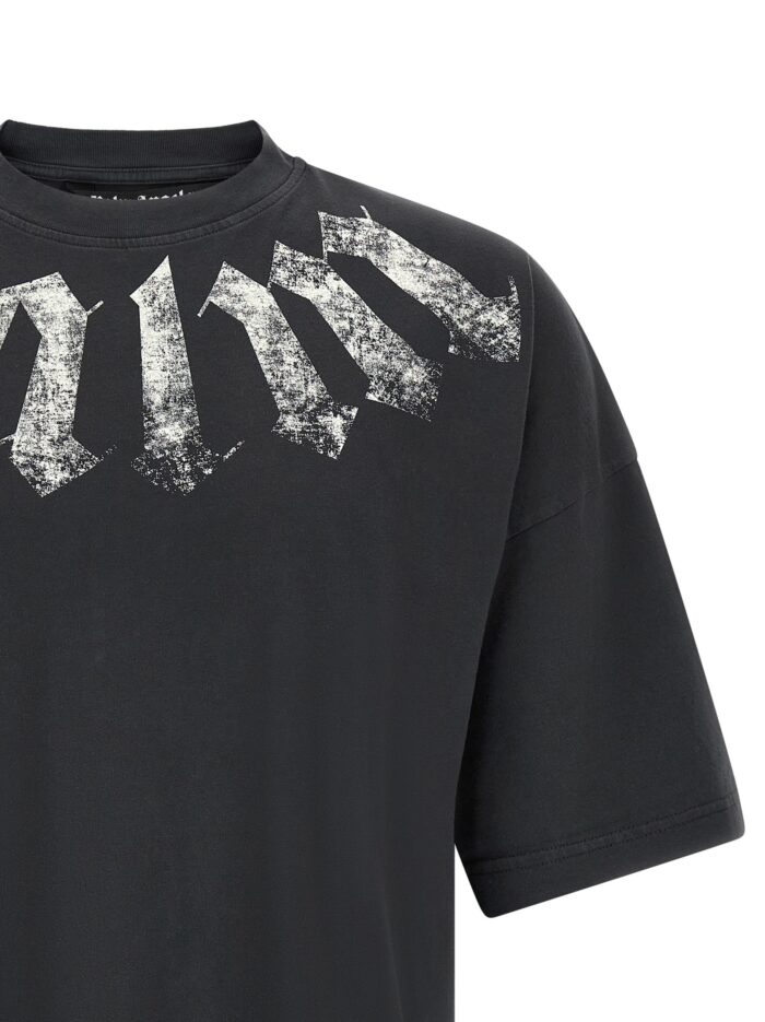 Palm Angels Craquelé Gothic Print T-shirt