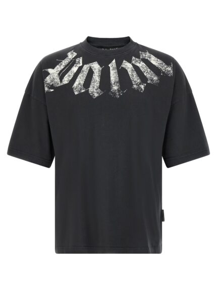 Palm Angels Craquelé Gothic Print T-shirt