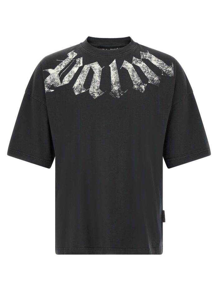 Palm Angels Craquelé Gothic Print T-shirt