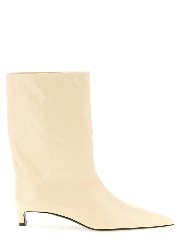 jil sander craquelé leather ankle boots JIL SANDER Craquelé Leather Ankle Boots