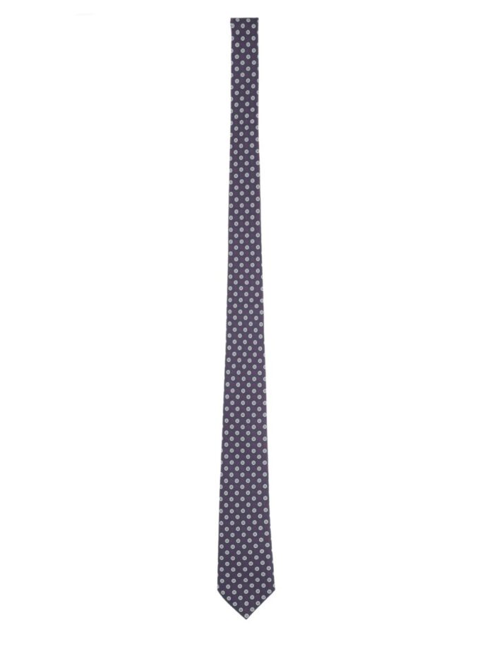 Saint Laurent Cravatta In Jacquard Di Seta