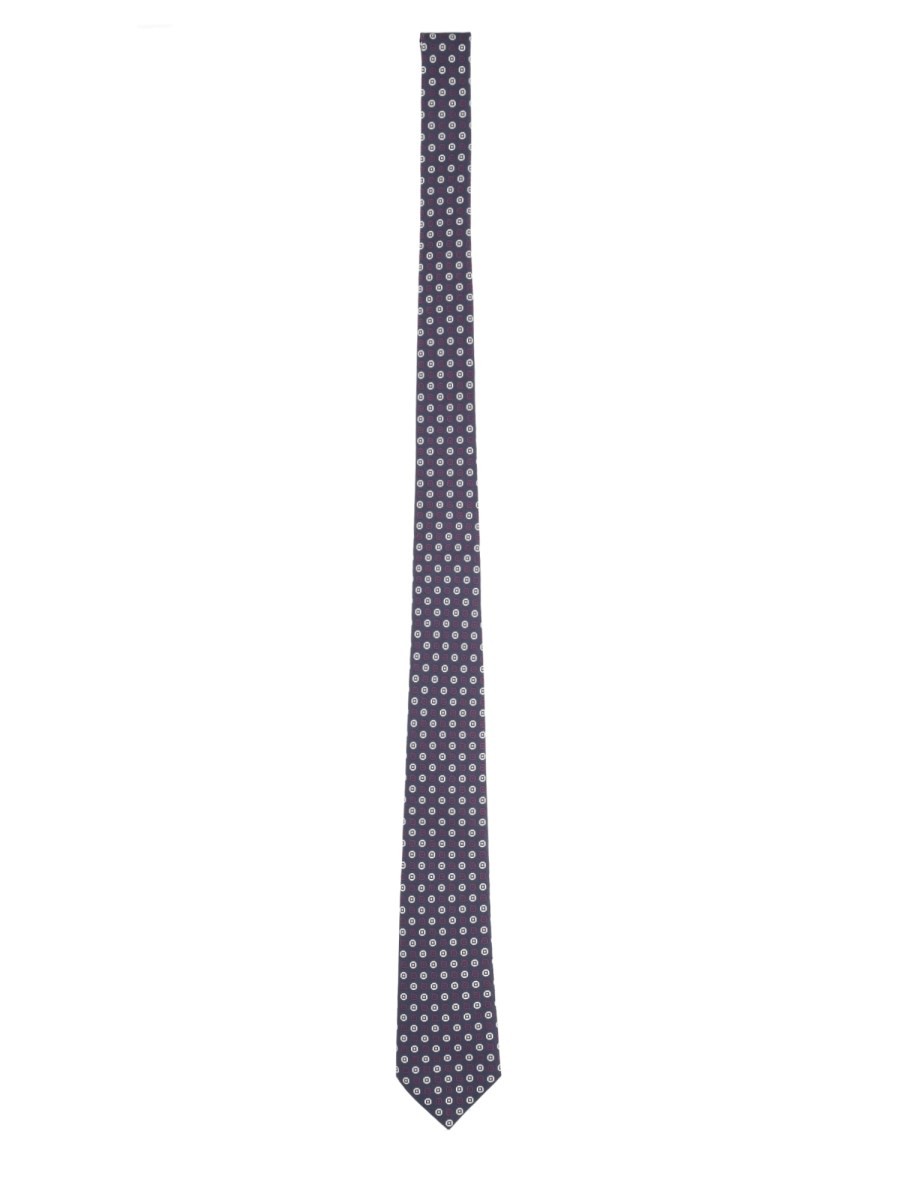 Saint Laurent Cravatta In Jacquard Di Seta