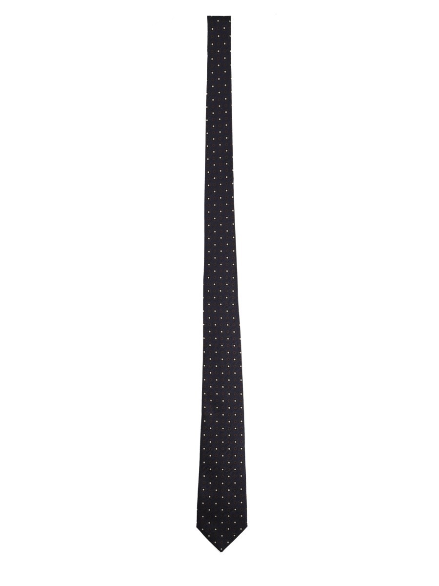 Saint Laurent Cravatta In Jacquard Di Seta