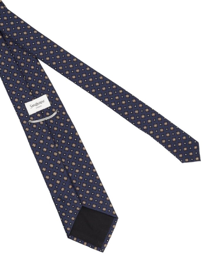 Saint Laurent Cravatta In Jacquard Di Seta