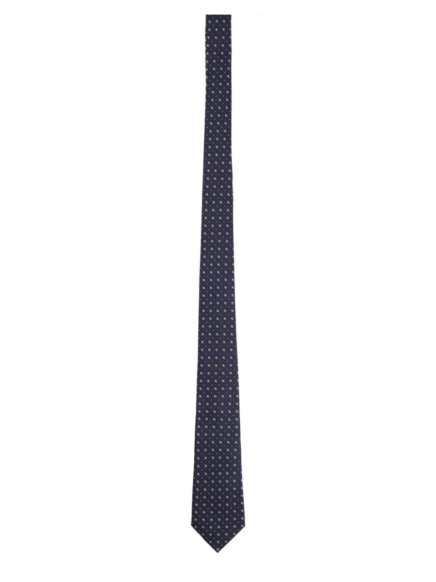 Saint Laurent Cravatta In Jacquard Di Seta
