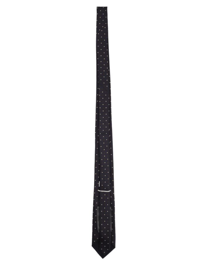 Saint Laurent Cravatta In Jacquard Di Seta