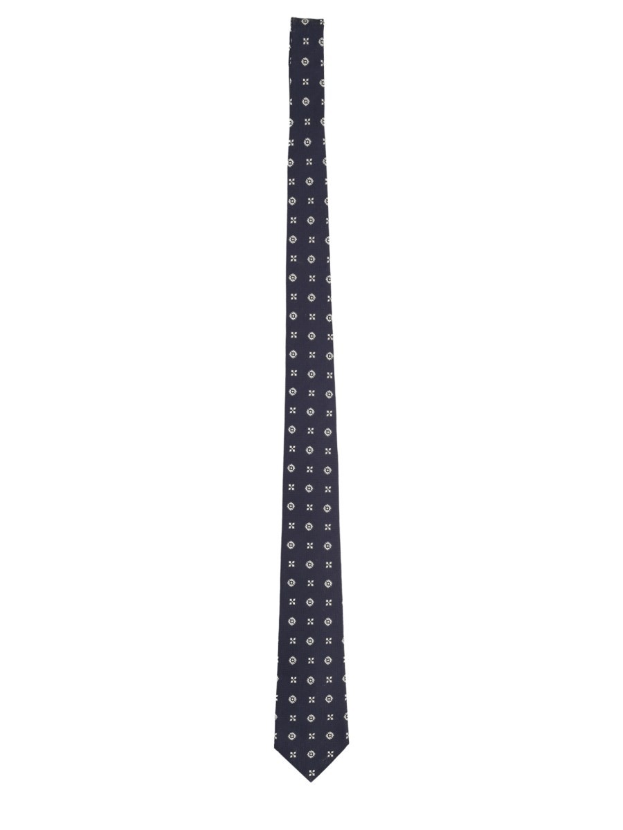 Saint Laurent Cravatta In Jacquard Di Seta