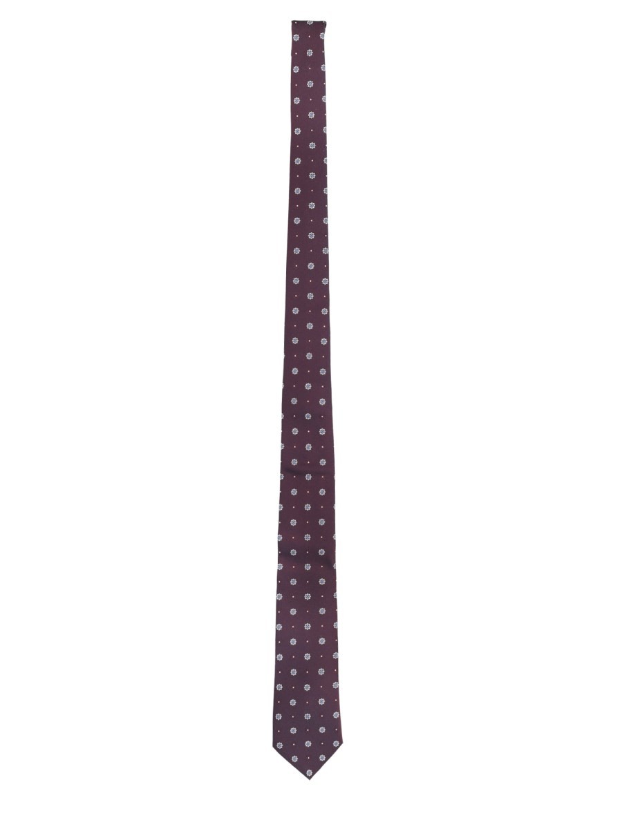 Saint Laurent Cravatta In Jacquard Di Seta