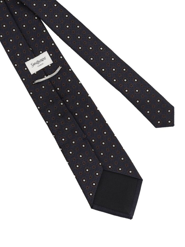 Saint Laurent Cravatta In Jacquard Di Seta