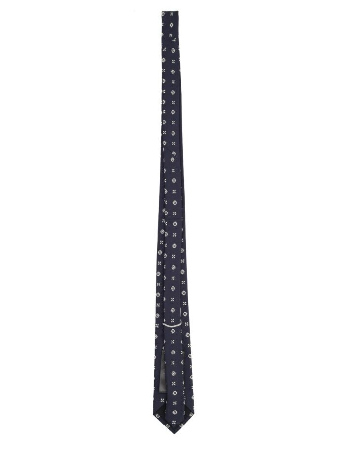 Saint Laurent Cravatta In Jacquard Di Seta