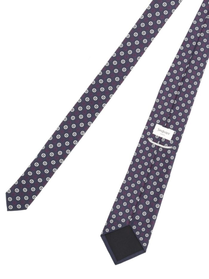 Saint Laurent Cravatta In Jacquard Di Seta