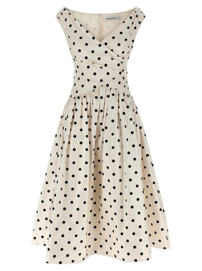 self portrait 'cream polka dot cotton midi' dress SELF PORTRAIT 'Cream Polka Dot Cotton Midi' Dress